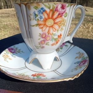 Rosetti Tea Cup w Saucer Hand Painted Japan